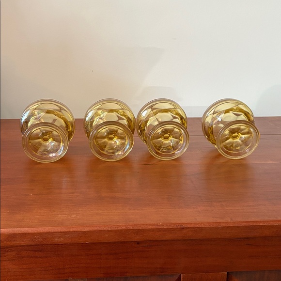 Vintage Amber Glass Dessert Cups Set of 4 | Pedestal Sherbet Bowls | MCM - Picture 5 of 7
